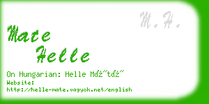 mate helle business card